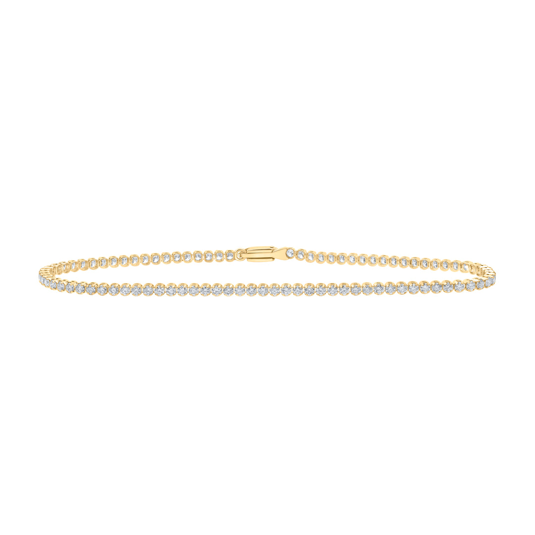14kt Yellow Gold Women's Diamond Tennis Bracelet 2-1/5 ctw