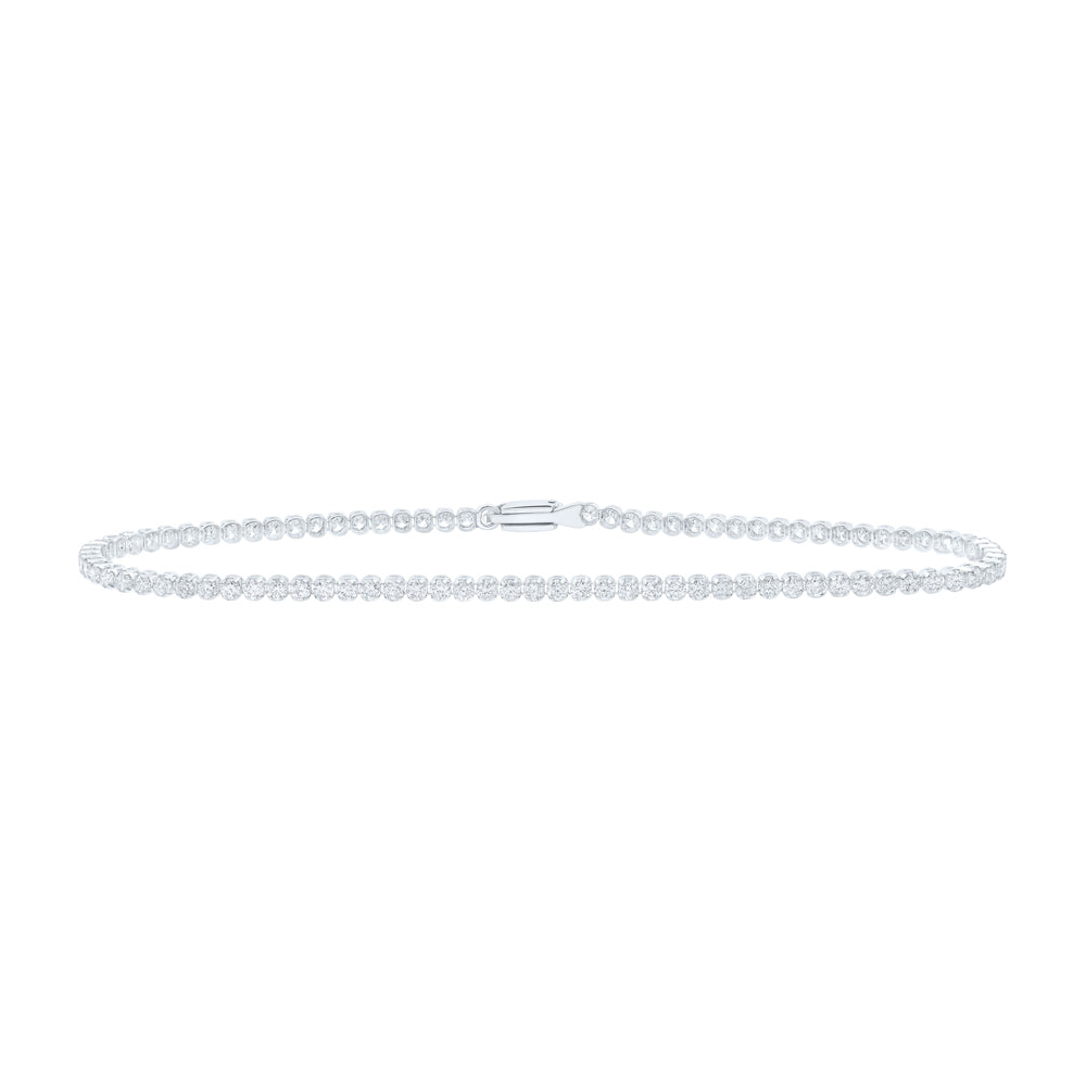 14kt White Gold Women's Diamond Tennis Bracelet 2-1/5 ctw