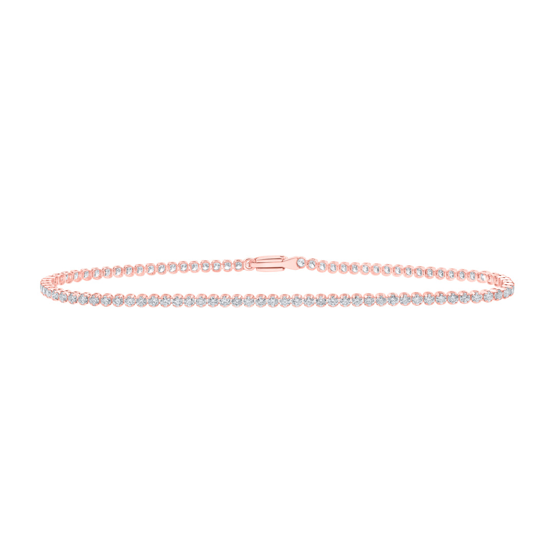14kt Rose Gold Women's Diamond Tennis Bracelet 2-1/5 ctw