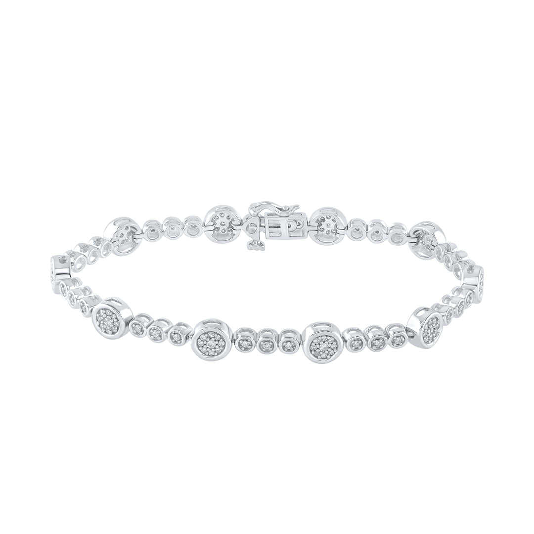 10kt White Gold Women's Diamond Bracelet 1 ctw