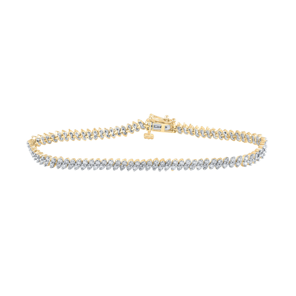 10kt Yellow Gold Women's Diamond Bracelet 1-1/2 ctw - view 2