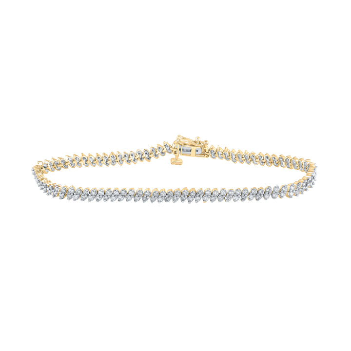 10kt Yellow Gold Women's Diamond Bracelet 1-1/2 ctw - view 2