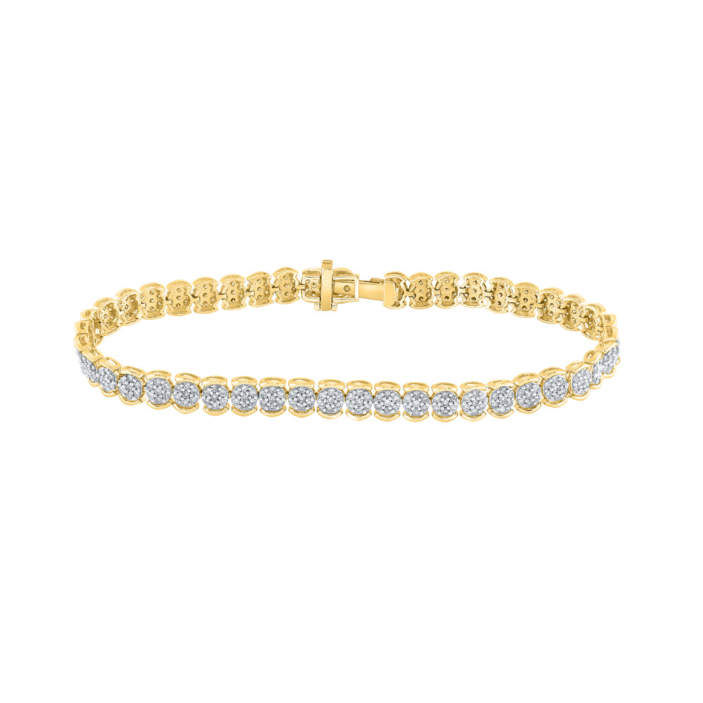 10kt Yellow Gold Women's Diamond Bracelet 2 ctw