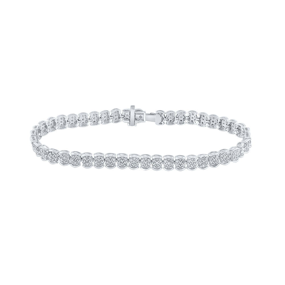 10kt White Gold Women's Diamond Bracelet 2 ctw - view 2