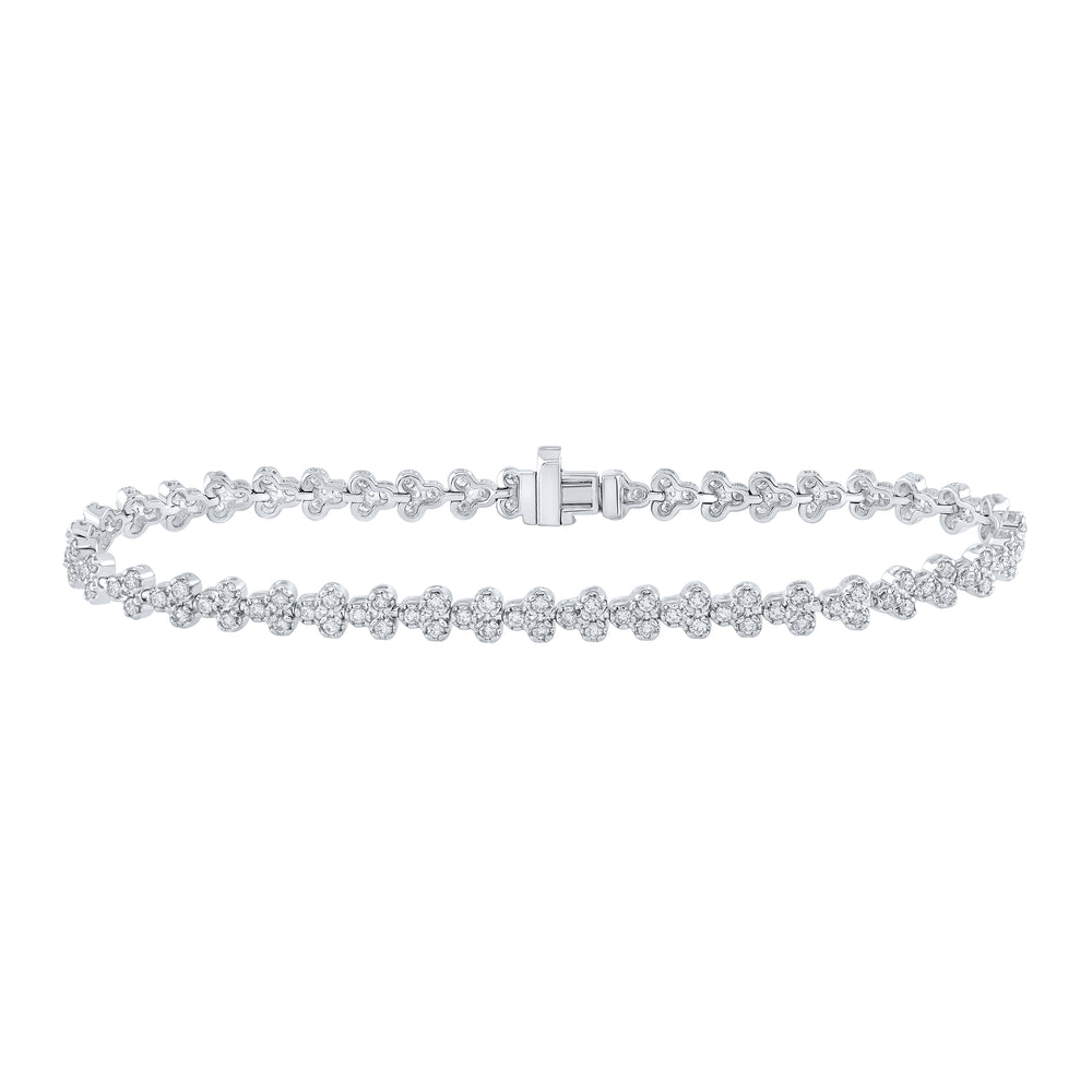 10kt White Gold Women's Diamond Bracelet 2 ctw - view 2
