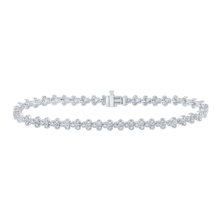 10kt White Gold Women's Diamond Bracelet 2 ctw - view 2