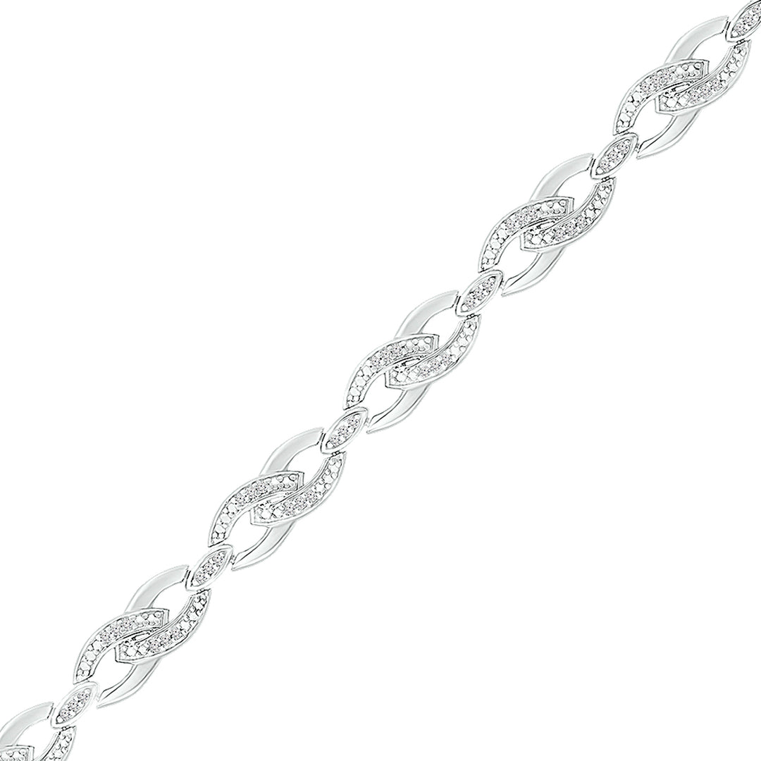 Sterling Silver Women's Diamond Bracelet 1/4 ctw