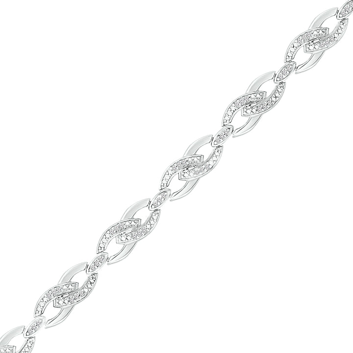 Sterling Silver Women's Diamond Bracelet 1/4 ctw