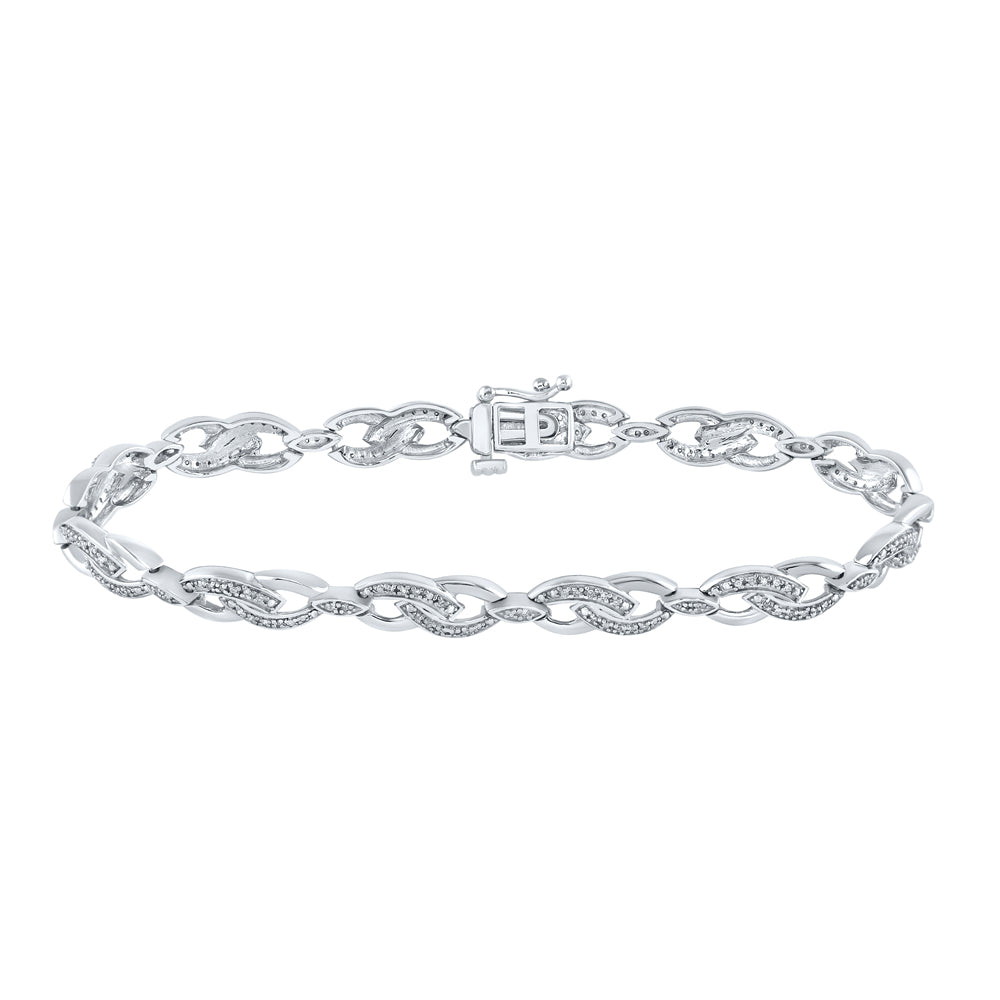 Sterling Silver Women's Diamond Bracelet 1/4 ctw - view 2