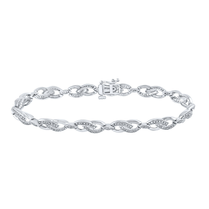 Sterling Silver Women's Diamond Bracelet 1/4 ctw - view 2