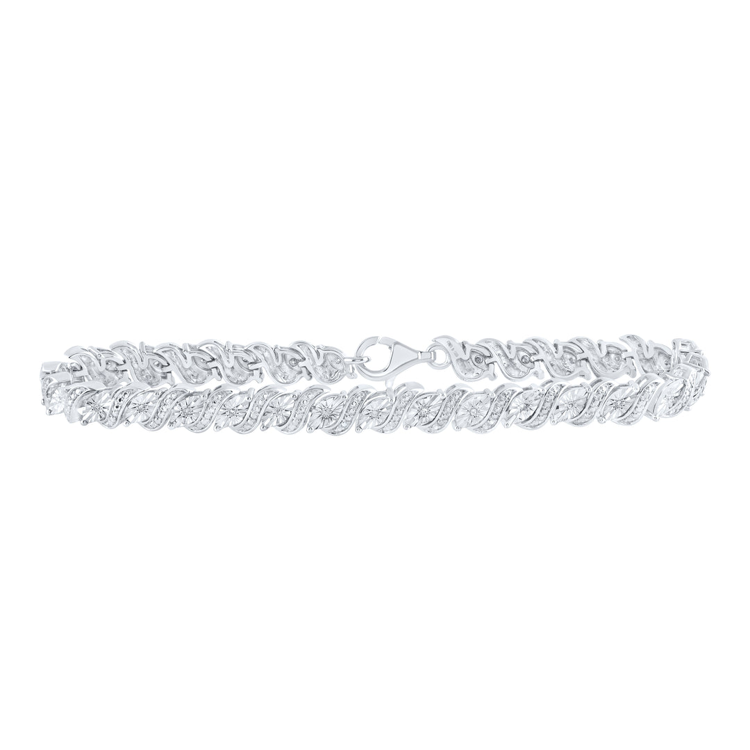Sterling Silver Diamond Bracelet 1/10 ctw