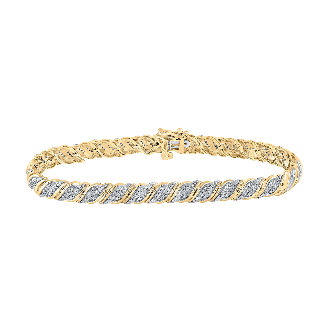 10kt Yellow Gold Women's Diamond Bracelet 1/2 ctw - view 2