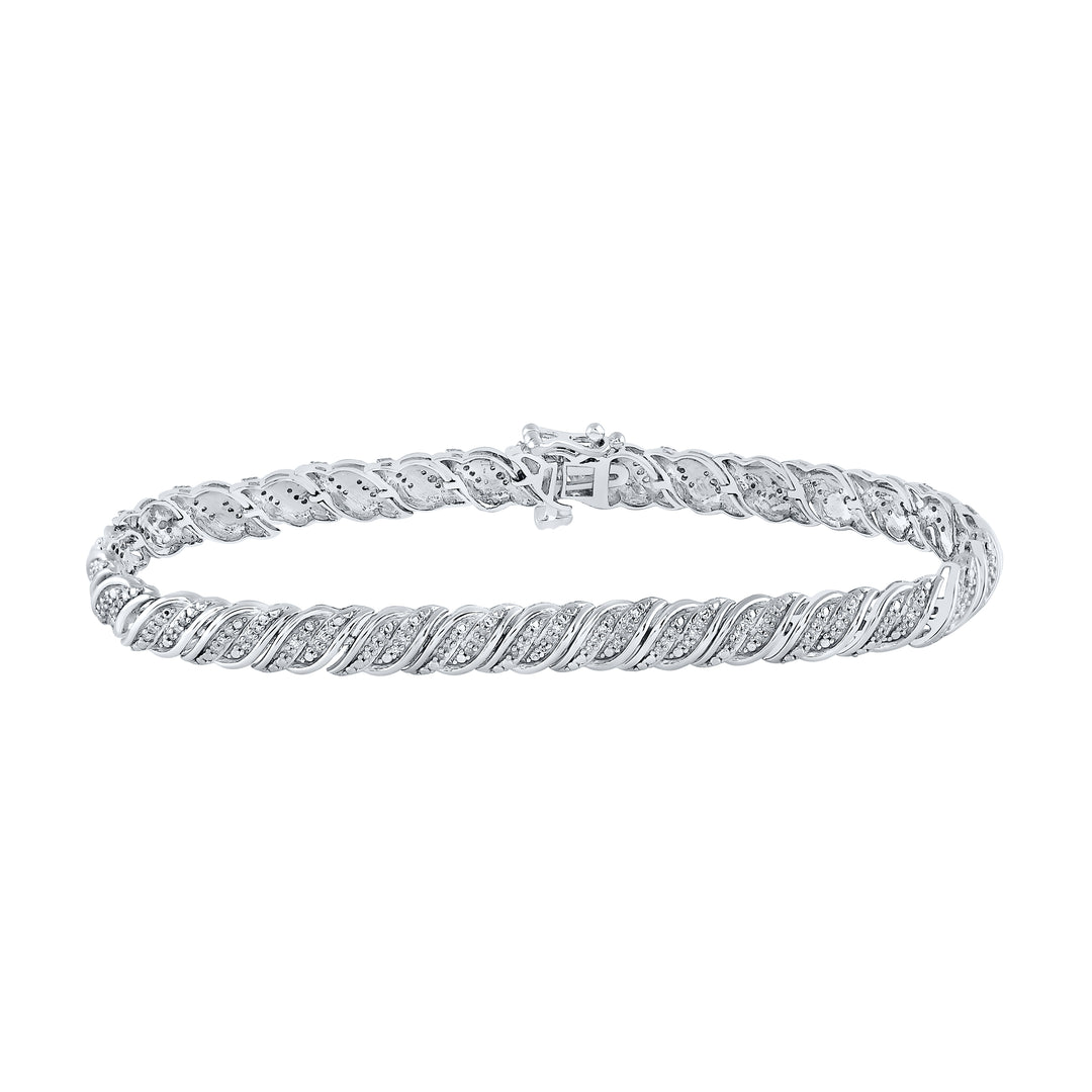 10kt White Gold Women's Diamond Bracelet 1/2 ctw