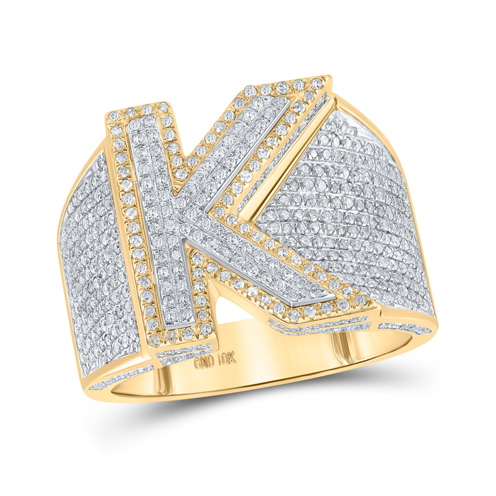 1 1/5CTW-DIA P1P2 INITIAL "K" MENS RING