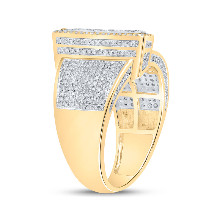 1CTW-DIA P1P2 INITIAL "F" MENS RING