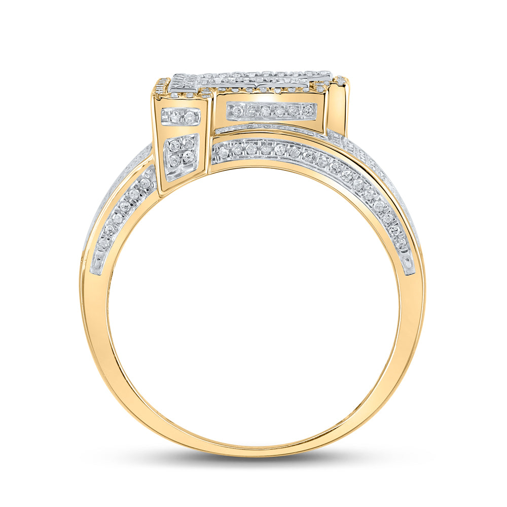 1CTW-DIA P1P2 INITIAL "F" MENS RING