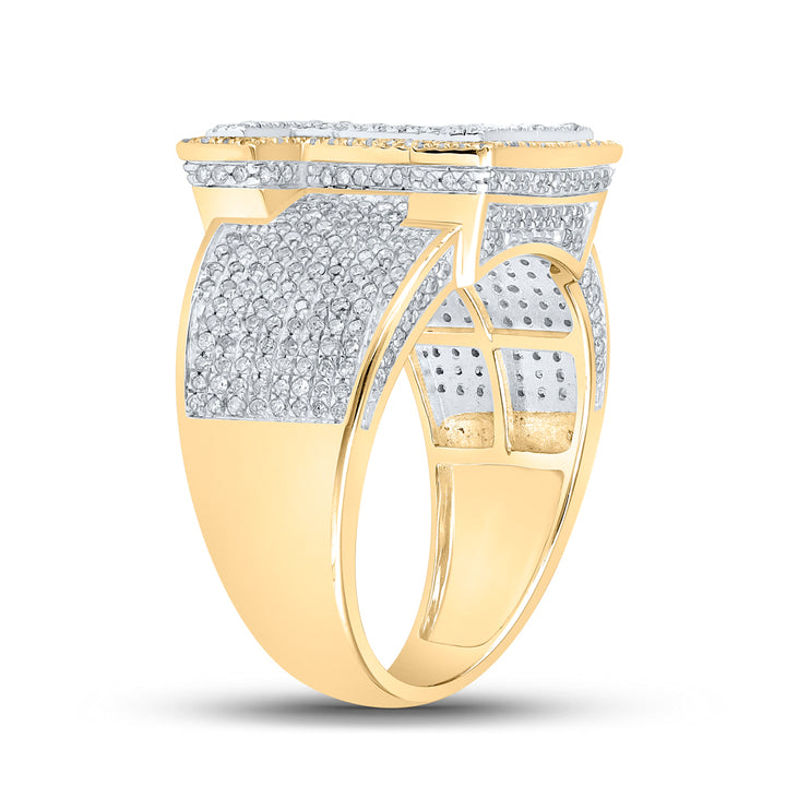 1 1/5CTW-DIA P1P2 INITIAL "I" MENS RING