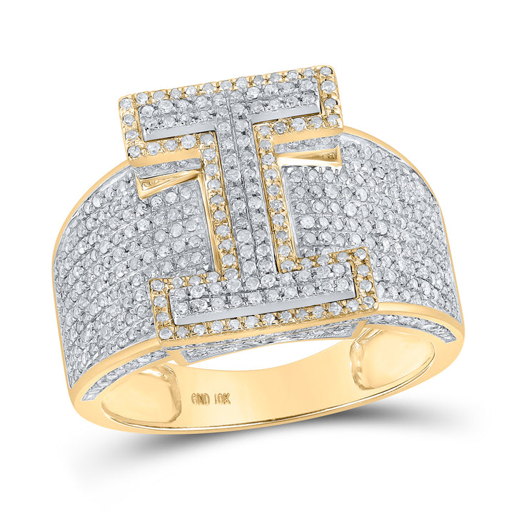 1 1/5CTW-DIA P1P2 INITIAL "I" MENS RING