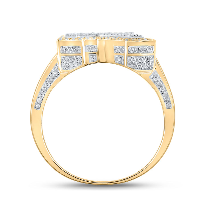 1 1/4CTW-DIA P1P2 INITIAL "R" MENS RING