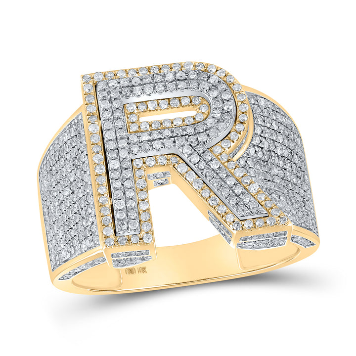 1 1/4CTW-DIA P1P2 INITIAL "R" MENS RING