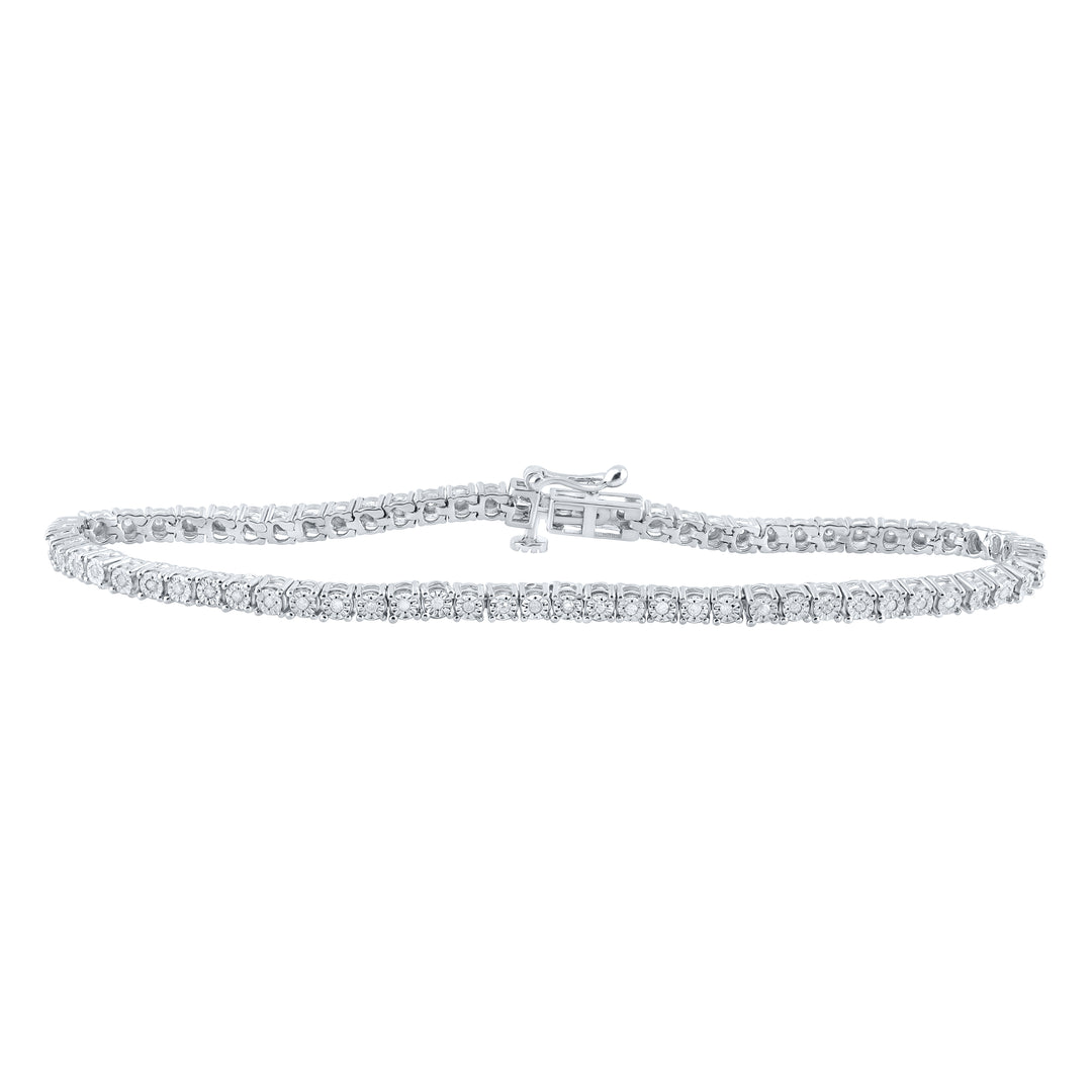 Sterling Silver Women's Diamond Bracelet 1/2 ctw
