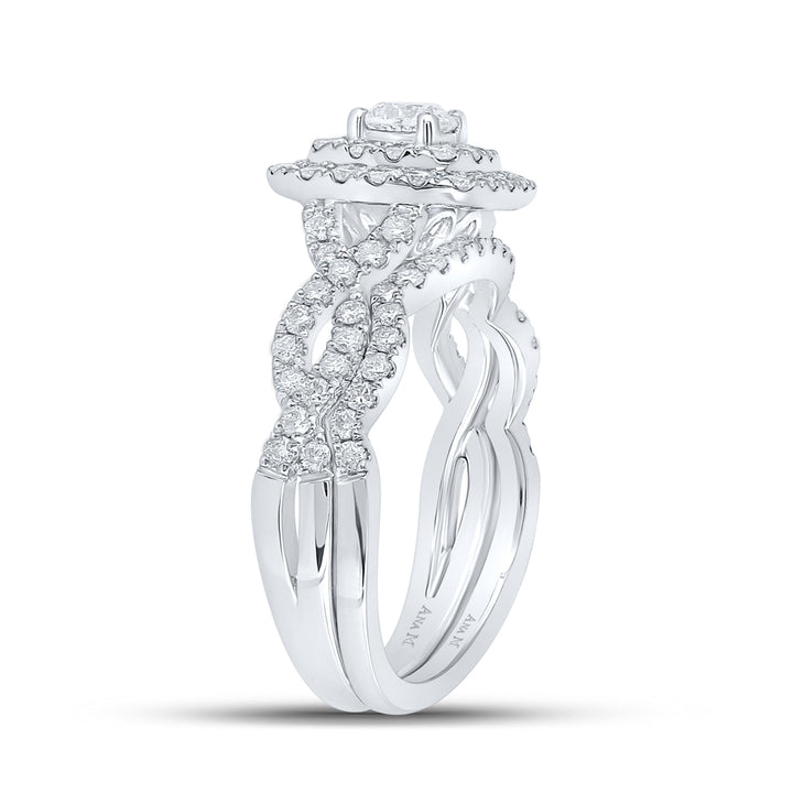 1 CTW-DIA ANA M 1/3CT-CRD BRIDAL SET 2 HALO