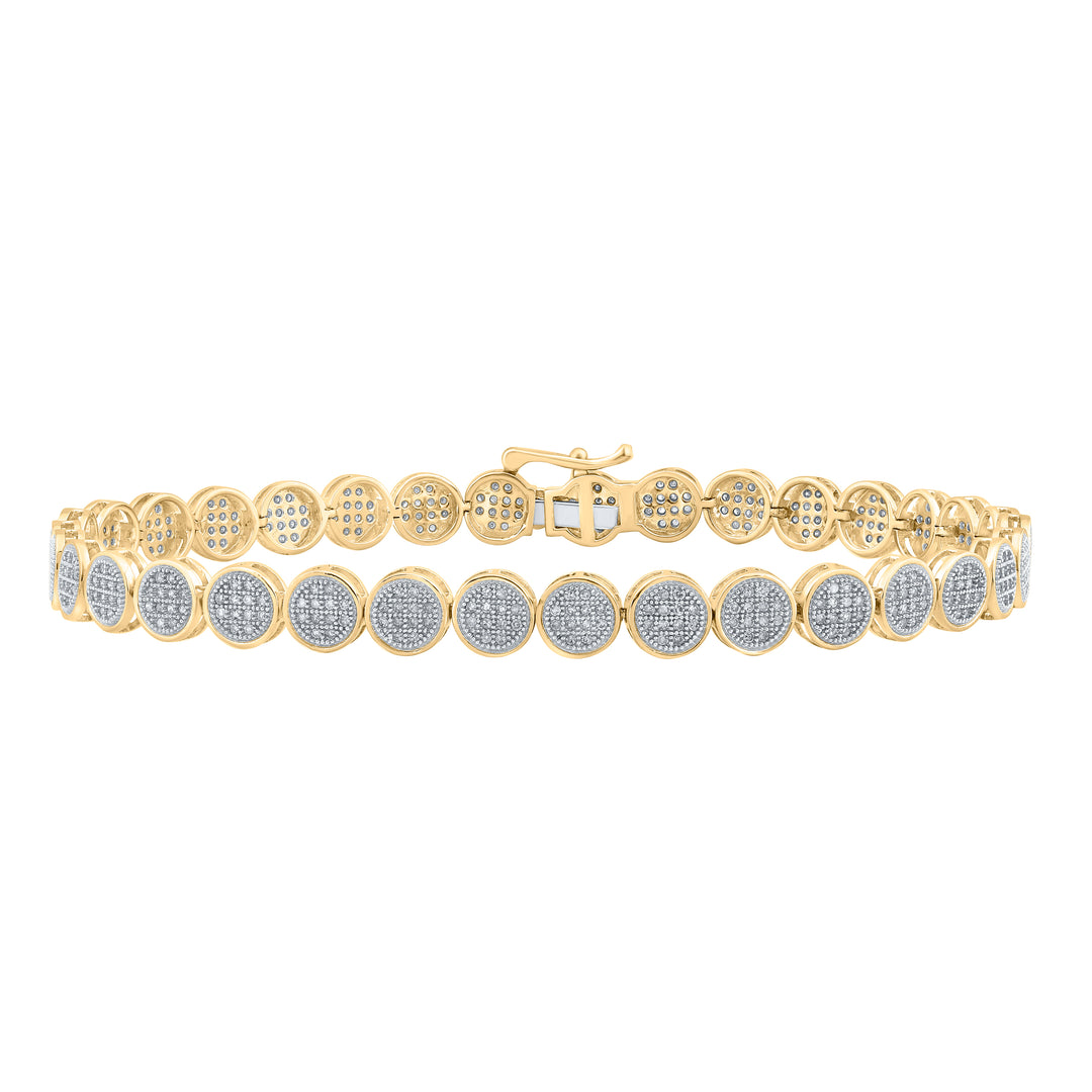 10kt Yellow Gold Men's Diamond Bracelet 1 ctw