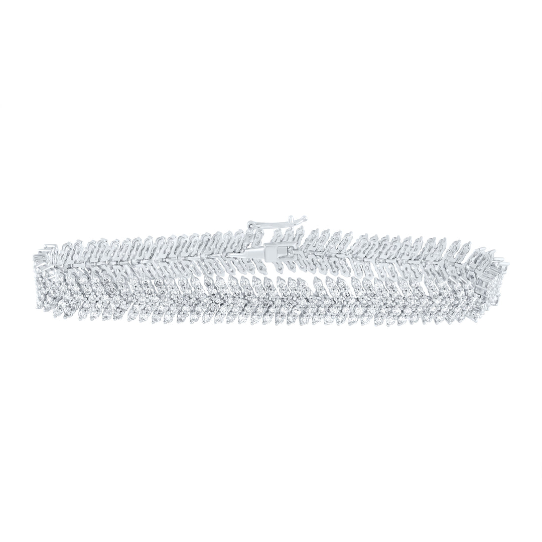 10kt White Gold Women's Diamond Bracelet 7-1/5 ctw