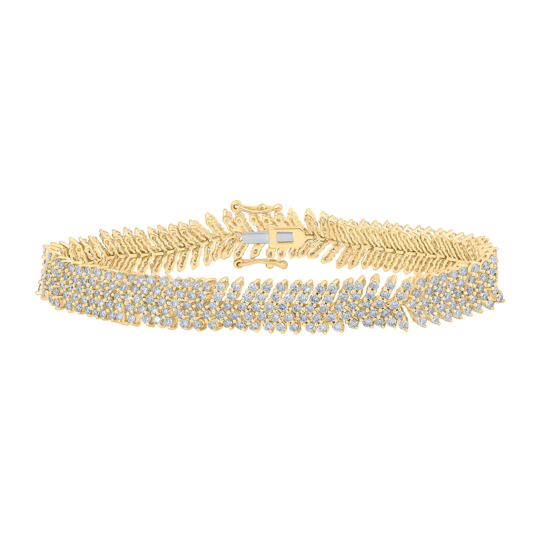 10kt Yellow Gold Women's Diamond Bracelet 7-1/5 ctw