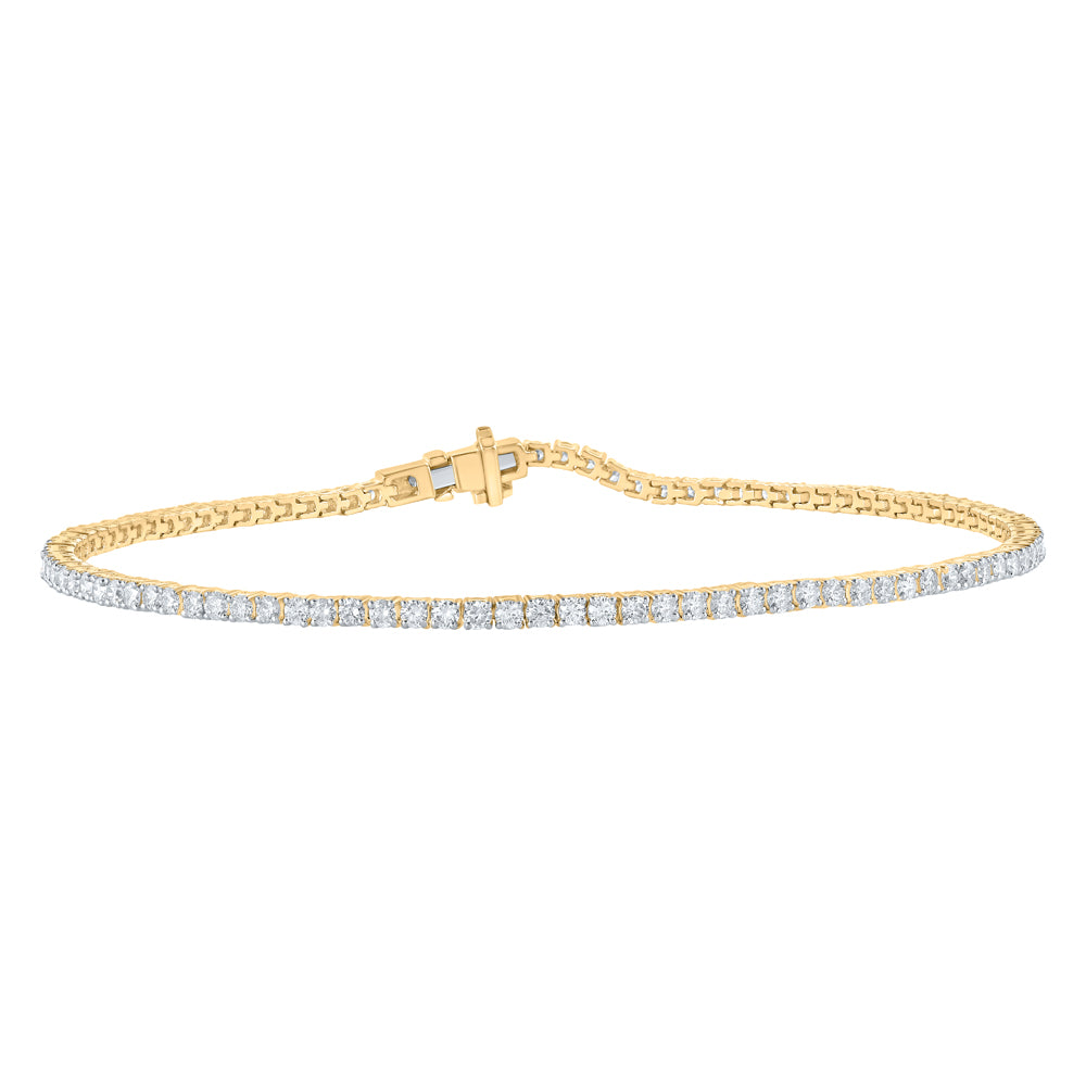 10kt Yellow Gold Women's Diamond Bracelet 2 ctw