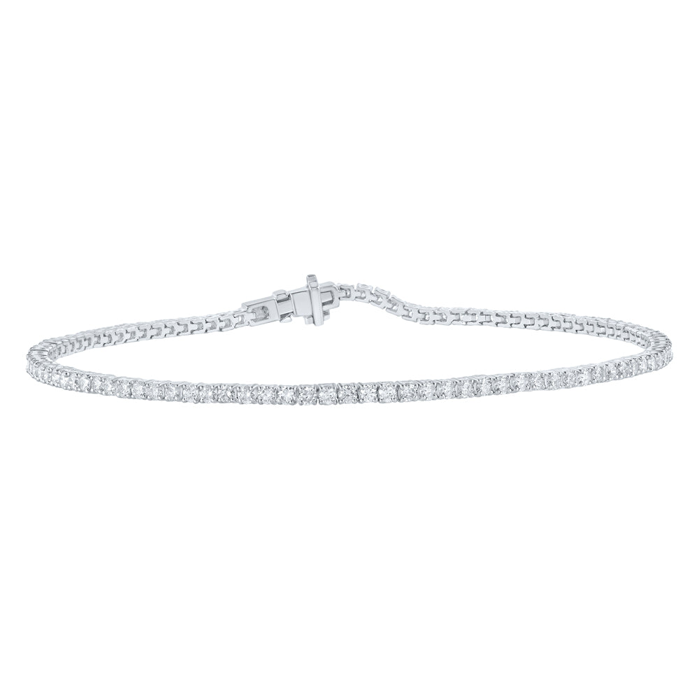 10kt White Gold Women's Diamond Bracelet 2 ctw