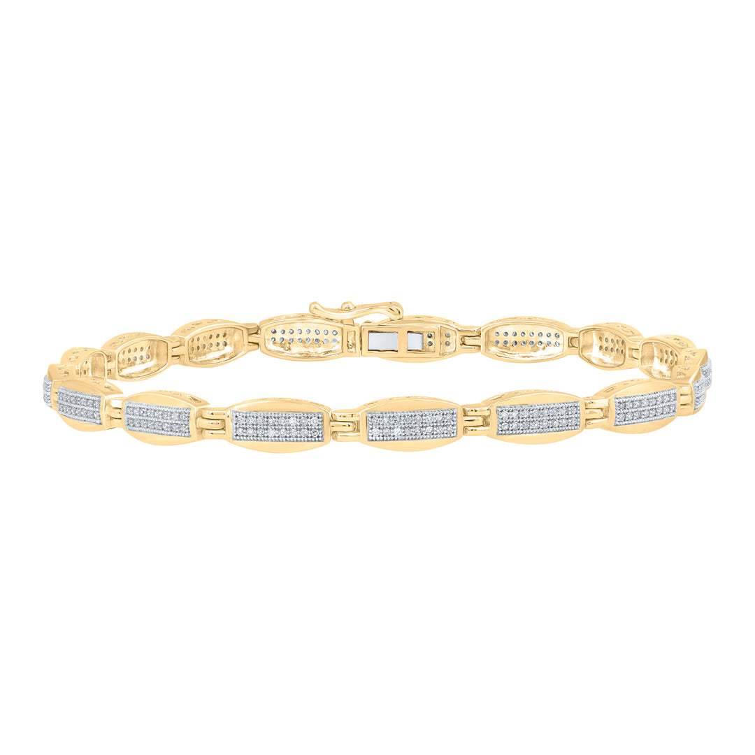 10kt Yellow Gold Men's Diamond Bracelet 3/4 ctw