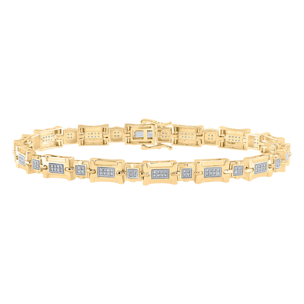 10kt Yellow Gold Men's Diamond Bracelet 1/2 ctw