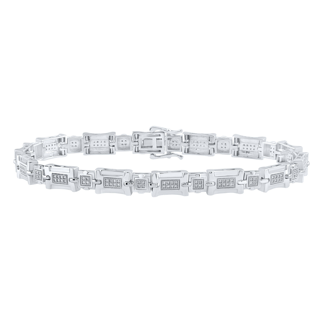 10kt White Gold Men's Diamond Bracelet 1/2 ctw