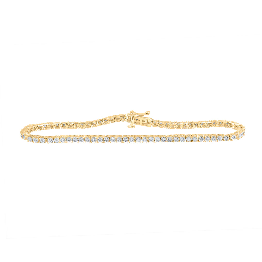 Yellow-tone Sterling Women's Diamond Bracelet 3/8 ctw