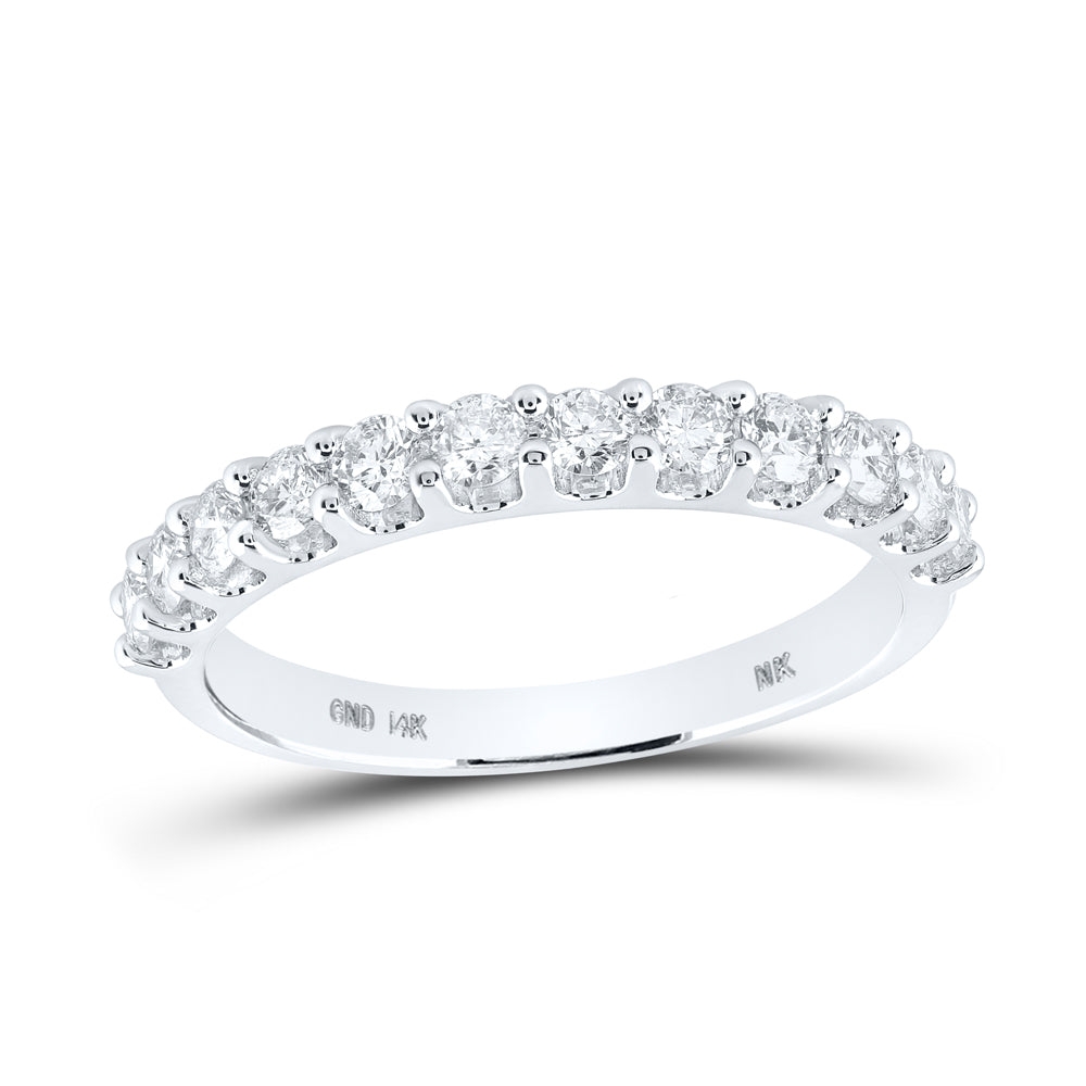14kt White Gold Women Diamond Band 0.69 ctw