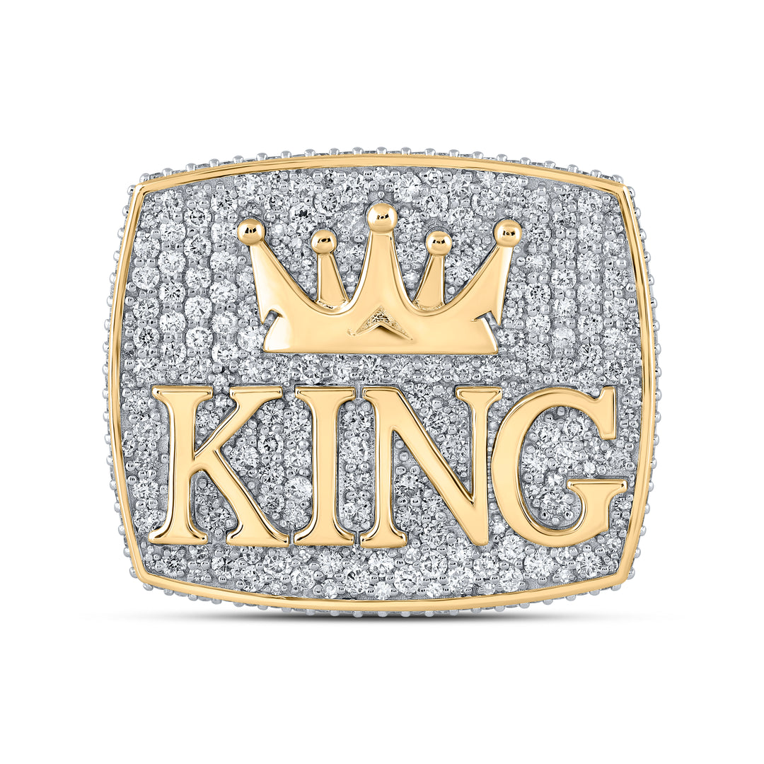 10 1/2 CTW-DIA NK CROWNN KING MENS RING