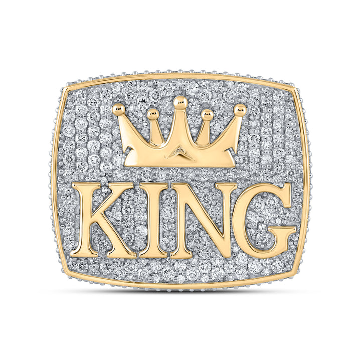 10 1/2 CTW-DIA NK CROWNN KING MENS RING