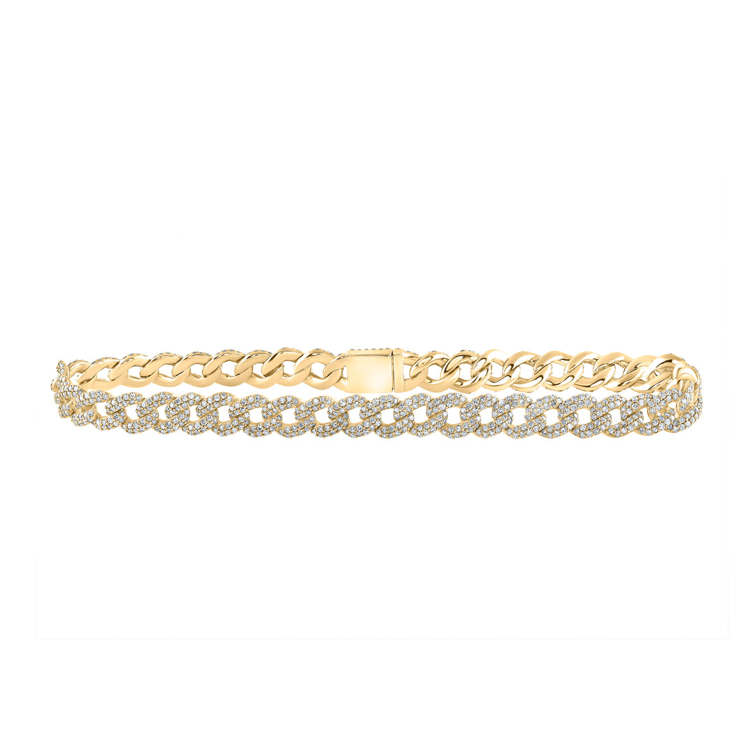 10kt Yellow Gold Men's Diamond Bracelet 3-1/4 ctw