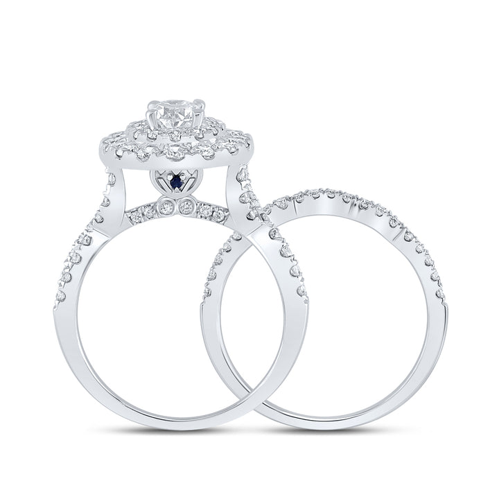 2 CTW-DIA ANA M 1/2CT-COVAL BRIDAL SET DOUBLE HALO