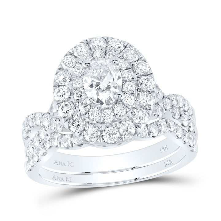 2 CTW-DIA ANA M 1/2CT-COVAL BRIDAL SET DOUBLE HALO