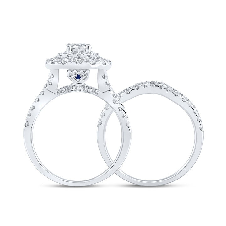 2 CTW-DIA ANA M 1/2CT-CRD BRIDAL SET DOUBLE HALO