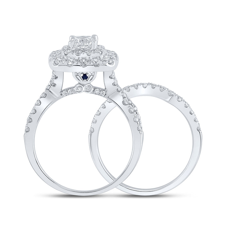 2 CTW-DIA ANA M 1/2CT-CPR BRIDAL SET DOUBLE HALO