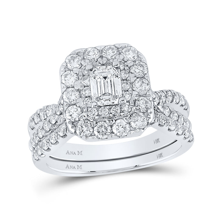 2 CTW-DIA ANA M 1/2CT-CEME BRIDAL SET DOUBLE HALO