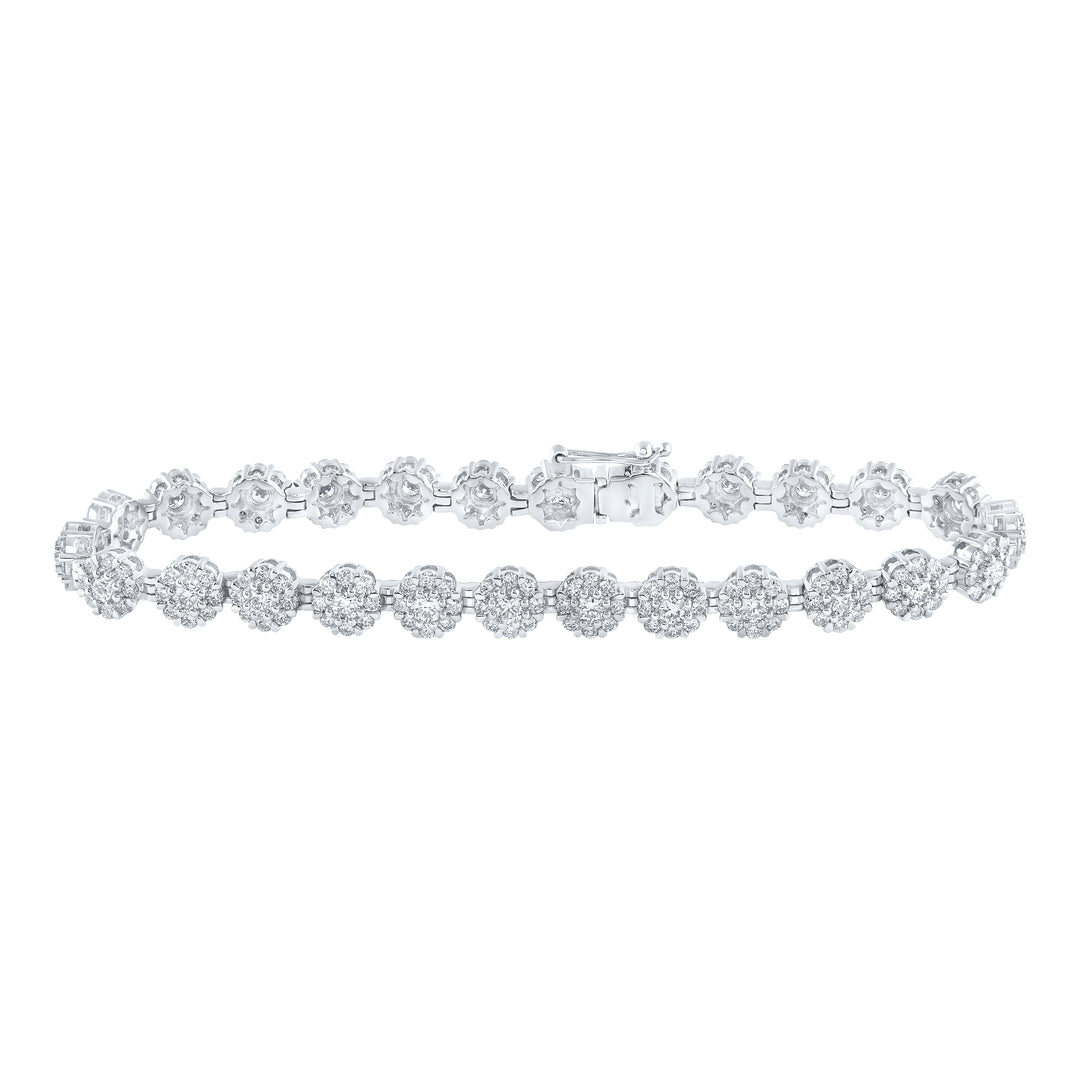 10kt White Gold Women's Diamond Bracelet 4-3/4 ctw