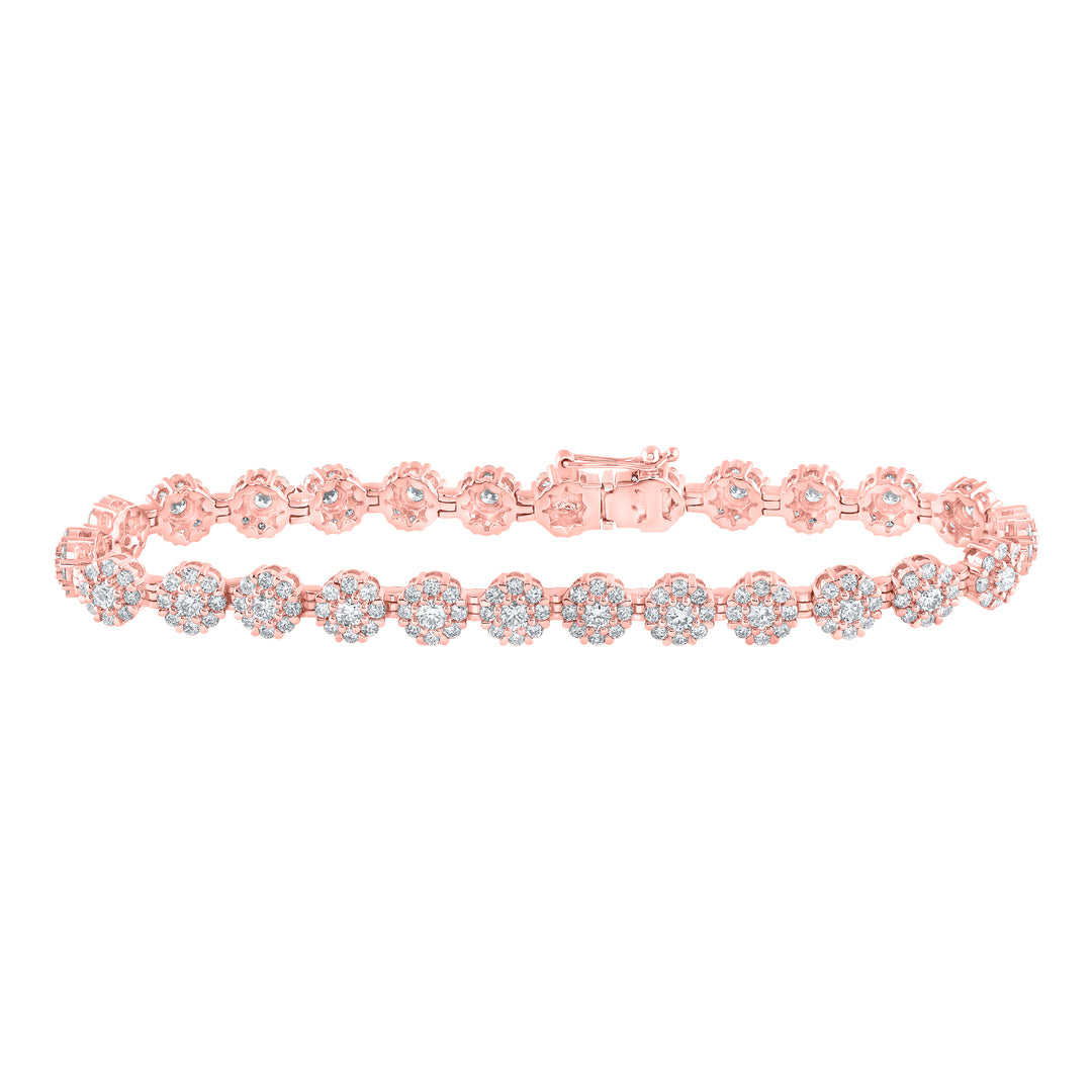 10kt Rose Gold Women's Diamond Bracelet 4-3/4 ctw