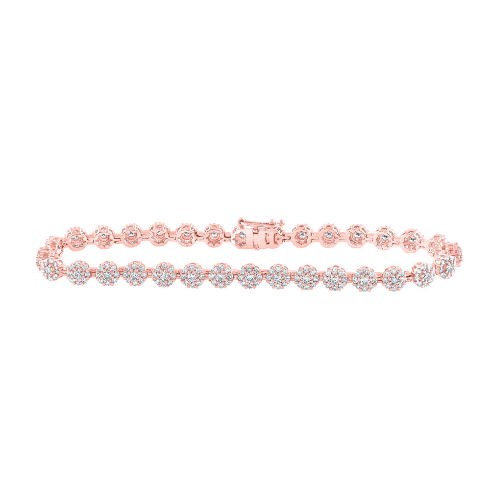 10kt Rose Gold Women's Diamond Bracelet 2-7/8 ctw