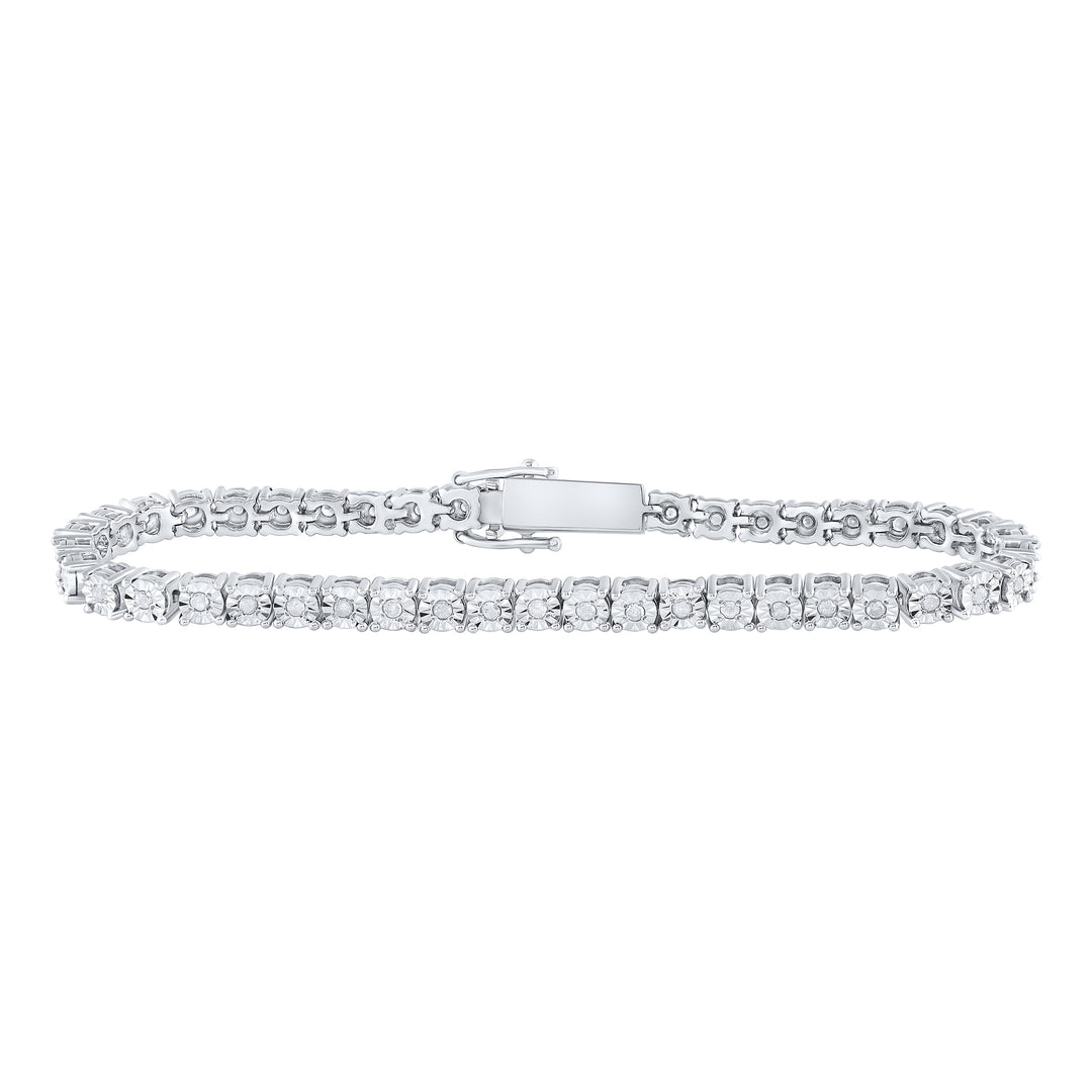 Sterling Silver Women's Diamond Bracelet 1 ctw