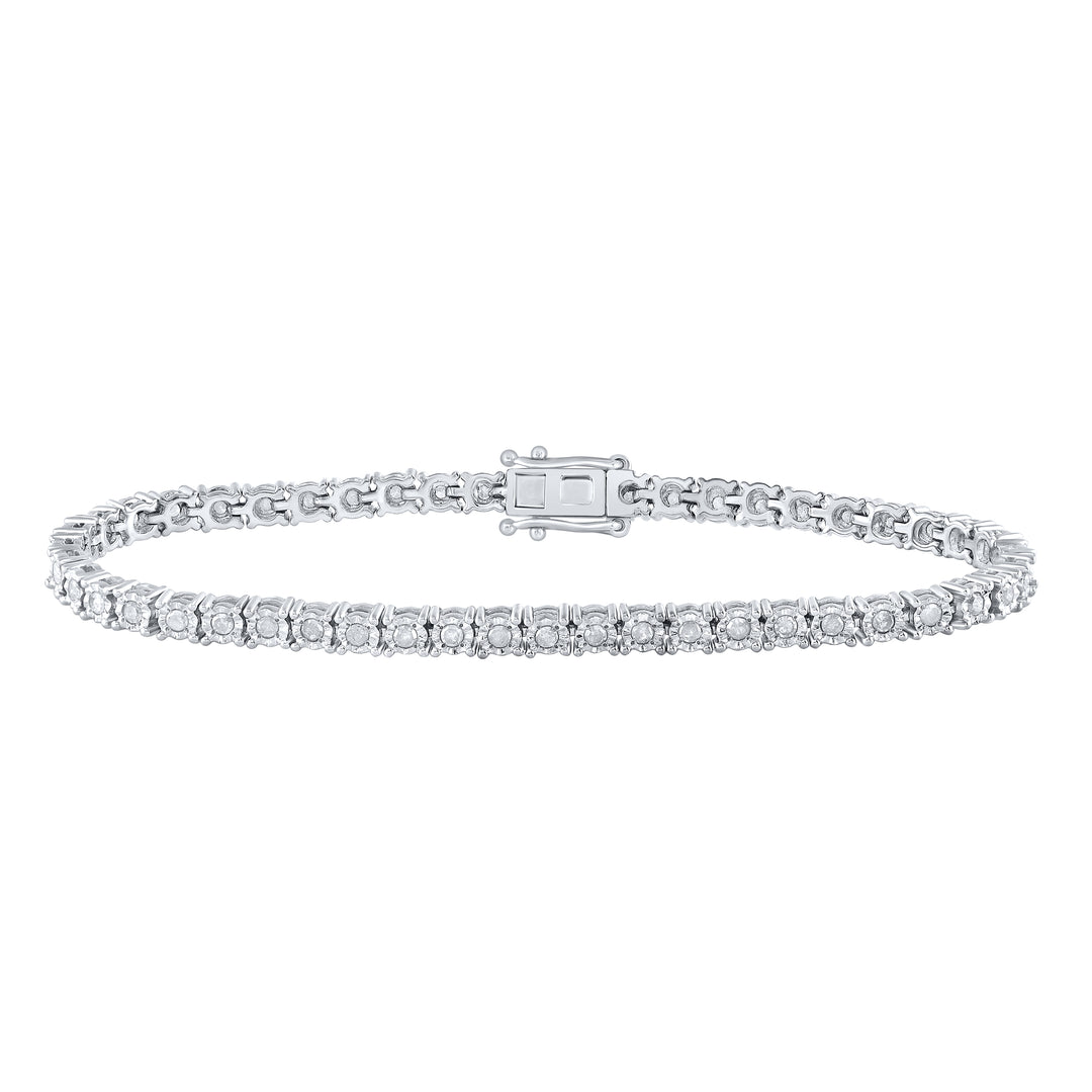 Sterling Silver Women's Diamond Bracelet 1 ctw