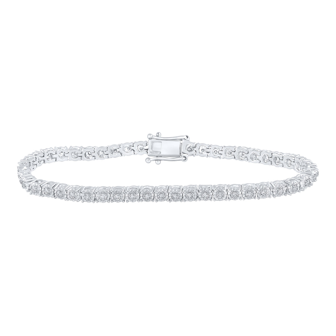Sterling Silver Women's Diamond Bracelet 1 ctw